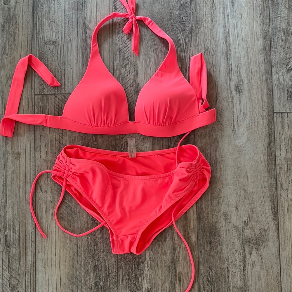 Victoria's Secret Neon Pink Swimwear Halter Bikini